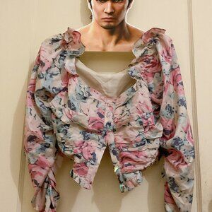 floral cropped blouse